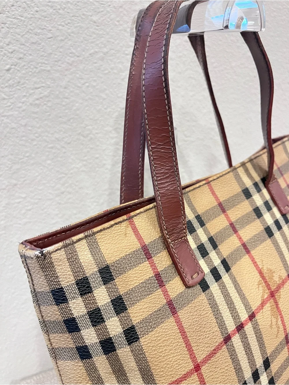 Burberry Haymarket vintage tote bag